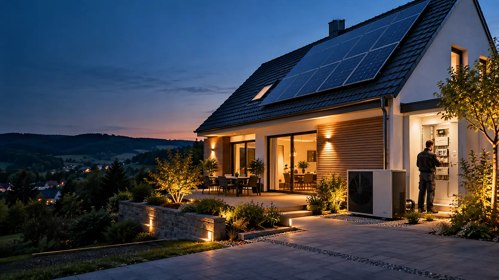 Wohnhaus mit Photovoltaik, Wärmepumpe und moderner Elektroinstallation